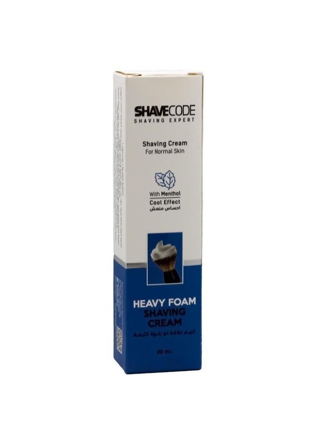 Shave Code Shaving Cream for Normal Skin with Refreshing Menthol Effect 90ml