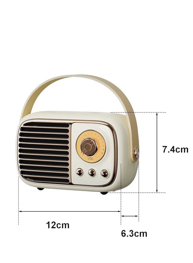 Small Bluetooth Speaker, Portable Wireless Speaker with USB Charger, Retro Style Lightweight for Home Decr, Hotel, Travel,Gift