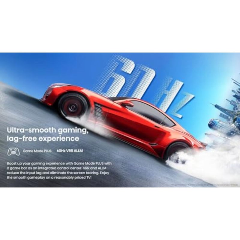 تلفزيون ذكي مقاس 50 بوصة بدقة 4K UHD لاستخدام غرفة المعيشة، وإطار بلاستيكي أسود، وتصميم نحيف للغاية مع صوت Dolby Atmos ودعم وضع الألعاب PLUS VRR/ALLM - Image 5