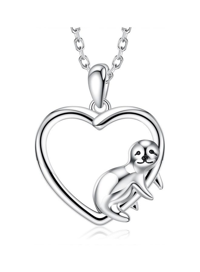 بيرفيي S925 Sterling Silver Crystal Studded Pendant Necklace - Image 1