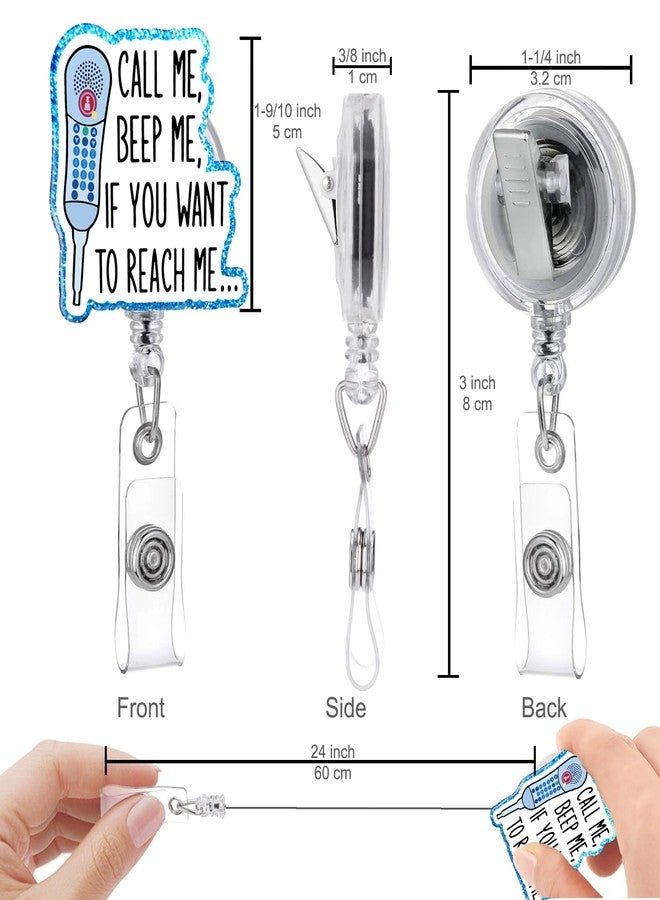 963RW Funny Nurse Badge Reel Retractable Call Me ID with Clip, Cute Nurse Badge Holder for ER ED ICU RN LPN RT Rph MA CNA Administrative Specialist Patient Services - Image 2