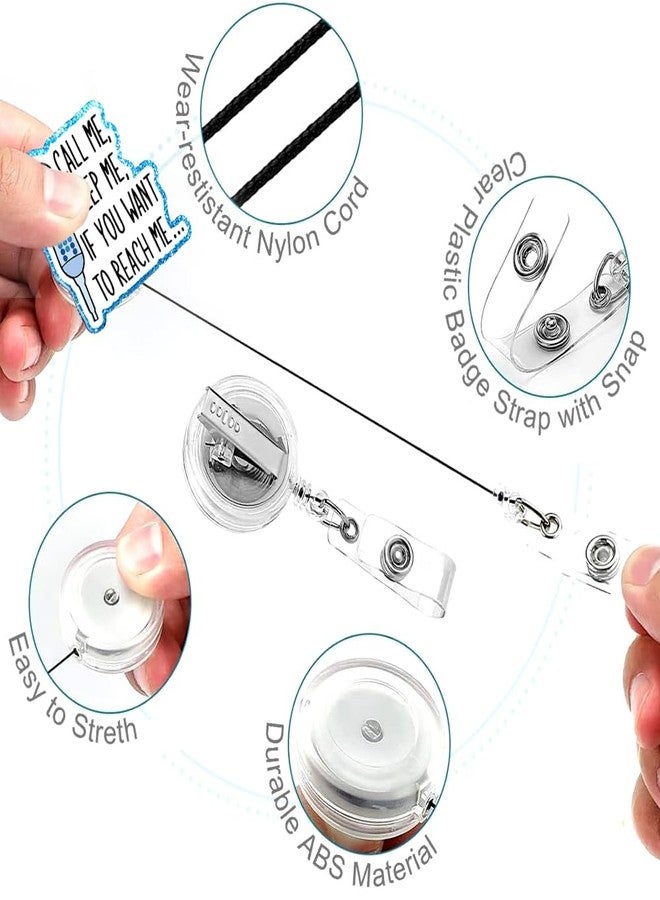 963RW Funny Nurse Badge Reel Retractable Call Me ID with Clip, Cute Nurse Badge Holder for ER ED ICU RN LPN RT Rph MA CNA Administrative Specialist Patient Services - Image 4