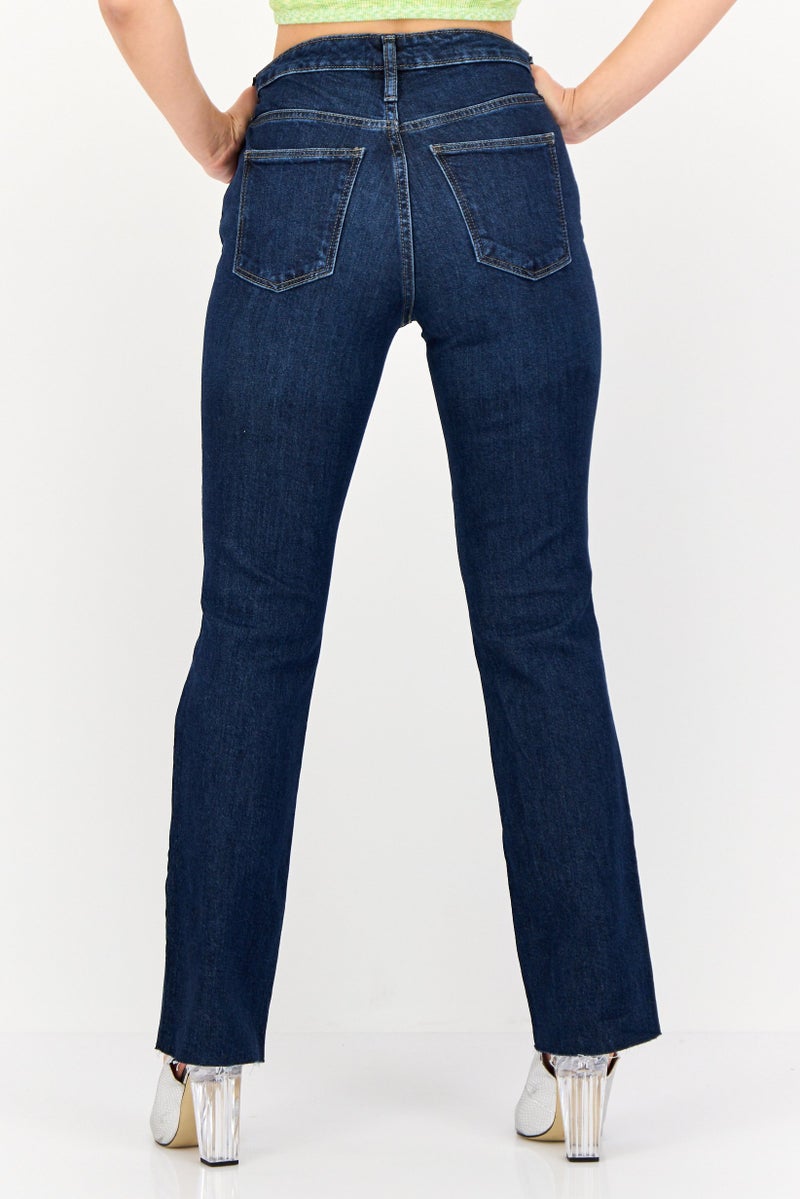 Universal Thread جينز نسائي بقصة بوت كات مغسول وقابل للتمدد بطول داخلي طويل، أزرق - Image 3