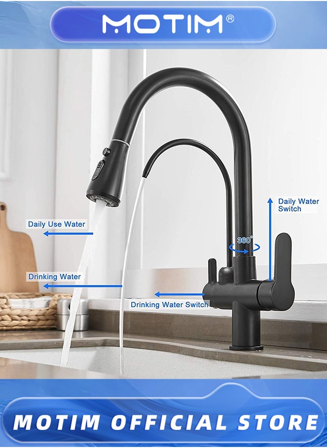 Motim Kitchen Faucet Sink Faucet with Pull Down Sprayer Deck Mounted Kitchen 3 in 1 Hot Cold Water Filter Tap for Water Purifier Direct Drinking and Sink Mixer  - Image 2