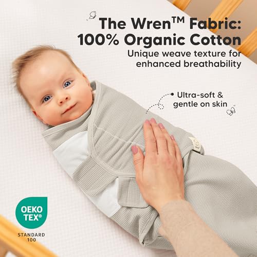 KeaBabies 3Pack Organic Swaddles for Newborns Baby Sleep Sacks 03 Months Baby Swaddle Wrap Newborn Wearable Blanket Infant Sleep Sack for Girls Boys Soft Snug Large Hook Loop Closure Granite - Image 3