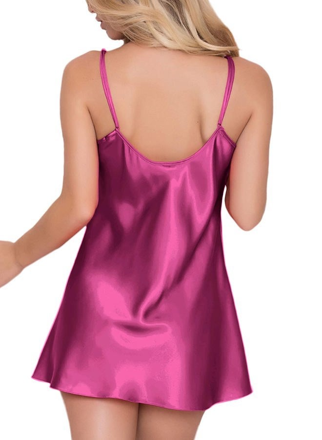 RSLOVE Women Purple Lingerie Pajamas Satin Nightgown Spaghetti Strap Sleepwear Slik Chemise Mini Slip Short Nightwear Purple XL - Image 3