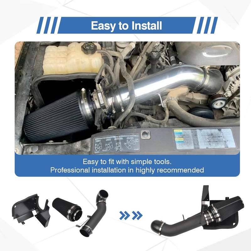 moafaye 4 Inch Cold Air Intake System with Heat Shield for 1999-2006 GMC/Chevy V8 4.8L/5.3L/6.0L Silverado 1500/2500/3500 - Image 4