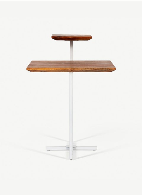 Reena Square End Table White/Natural