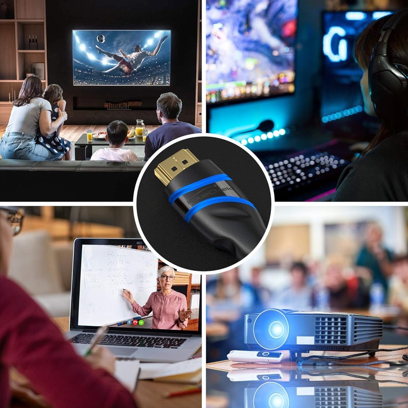 KabelDirekt – 10K & 8K HDMI Cable, HDMI 2.1 b – 3m, available in 0.5-5m – Certified, developed in Germany (Ultra High Speed Cable, for PC, PS5 or Xbox, monitor or TV – blue/black) - Image 3