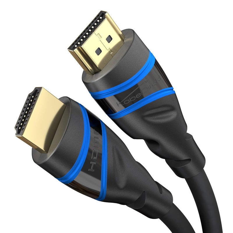 KabelDirekt – 10K & 8K HDMI Cable, HDMI 2.1 b – 3m, available in 0.5-5m – Certified, developed in Germany (Ultra High Speed Cable, for PC, PS5 or Xbox, monitor or TV – blue/black) - Image 1