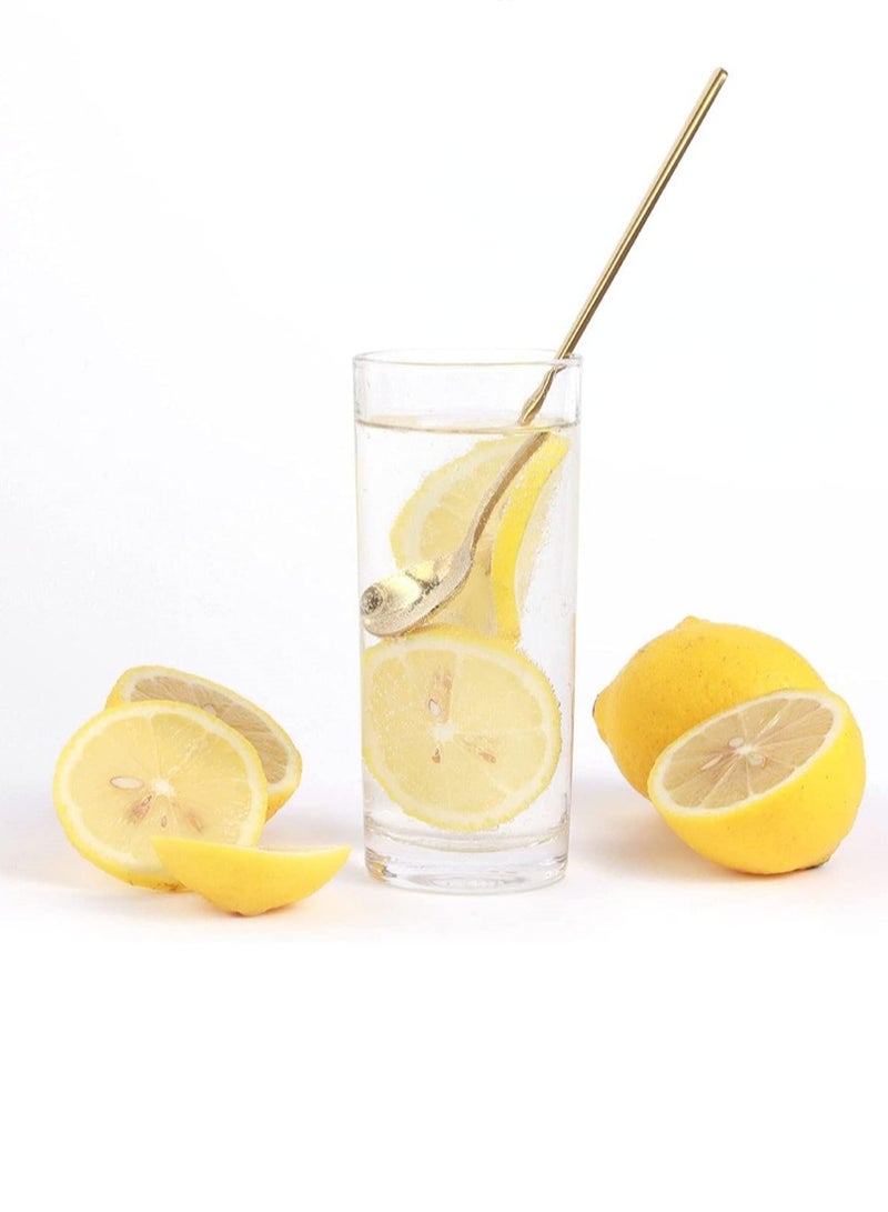 Excefore 4 pieces coffee spoon, tea spoon long handle, golden tea spoon, golden spoon, ice tea spoon, stirring long spoon - Image 4