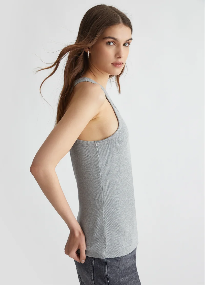 Liu Jo Ribbed top with logo
