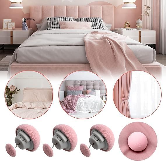 MAMADEV ENTERPRISE MAMADEV ENTERPRISE Multicolor Mushroom Shape Duvet Clips, Non-Slip Cover Fixator, Comforter Quilt Holder with One-Key Unlock for Blanket Bed Sheet Curtain (Pink, Pack of 16) - Image 3