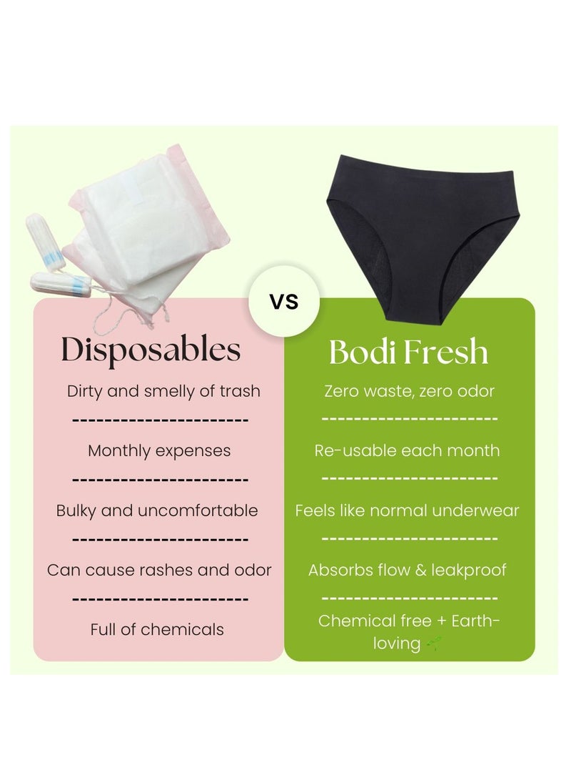 bodi fresh High-Waist Leakproof Period Underwear – Heavy Flow Absorbent Briefs - Image 2