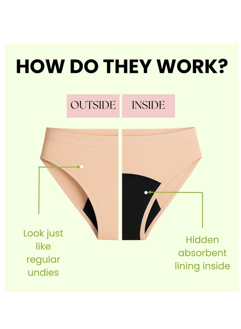 bodi fresh High-Waist Leakproof Period Underwear – Heavy Flow Absorbent Briefs - Image 5