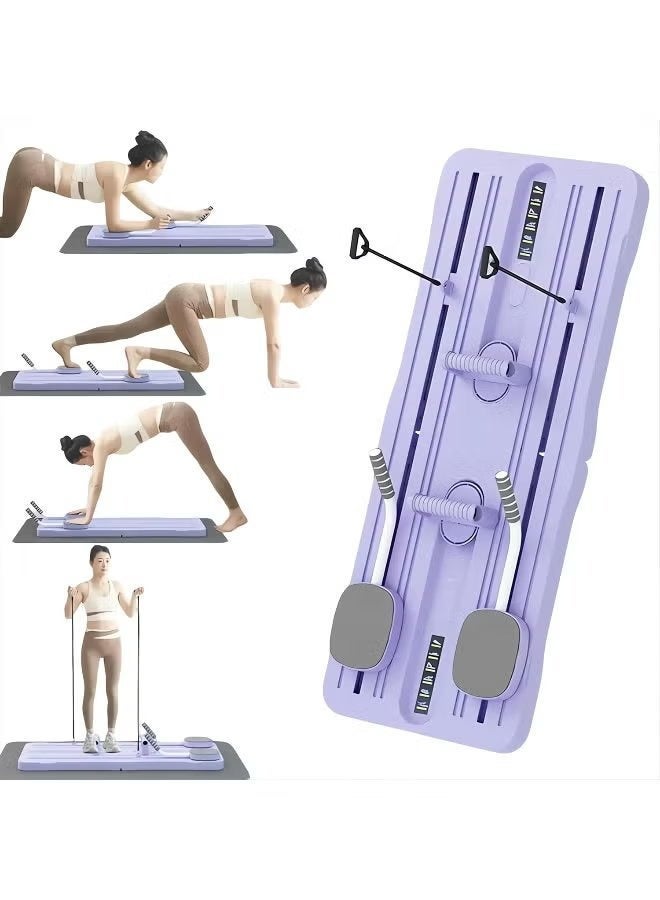 ELTRAZONE Pilates Reformer Set Foldable Exercise Board with Resistance Bands and Elbow Support Multifunction Abdominal Trainer Core Strength Workout Equipment Full Body Fitness Machine for Home Gym Women Men - Image 1