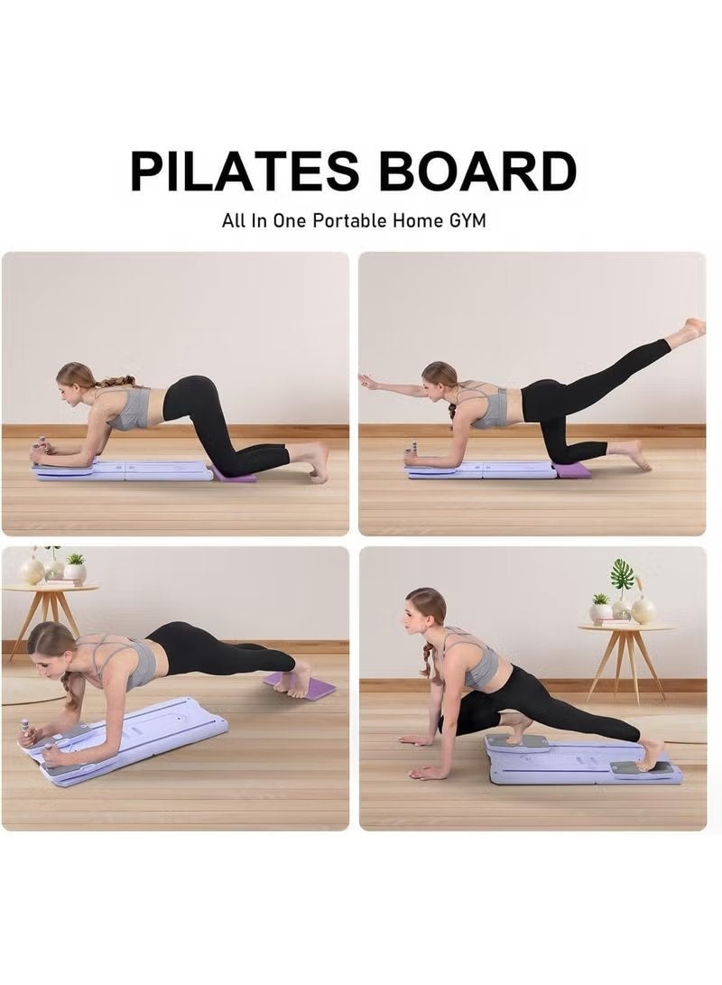 ELTRAZONE Pilates Reformer Set Foldable Exercise Board with Resistance Bands and Elbow Support Multifunction Abdominal Trainer Core Strength Workout Equipment Full Body Fitness Machine for Home Gym Women Men - Image 3