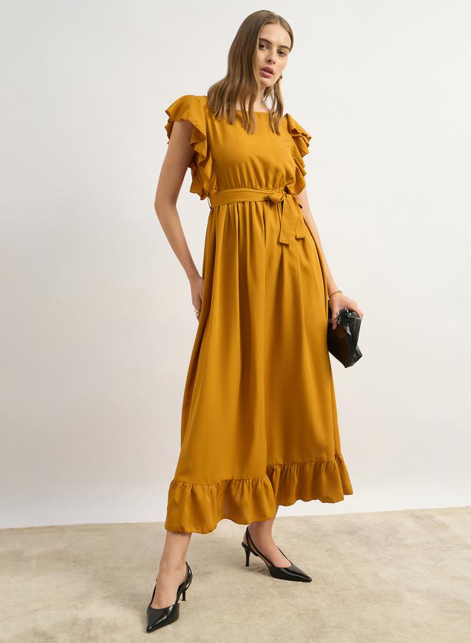 Styli Ruffled Sleeve Midi Dress  - Image 1