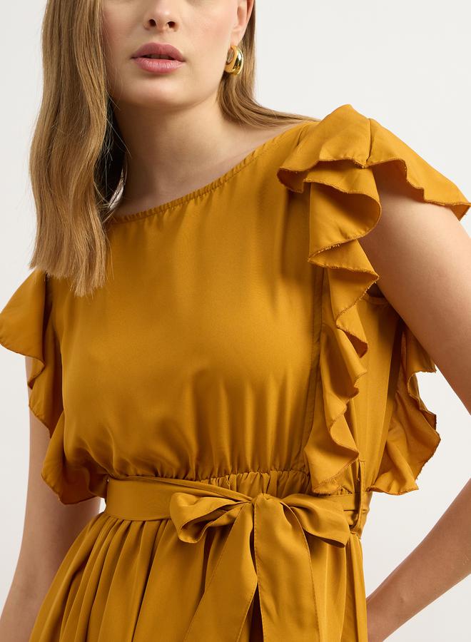 Styli Ruffled Sleeve Midi Dress  - Image 4