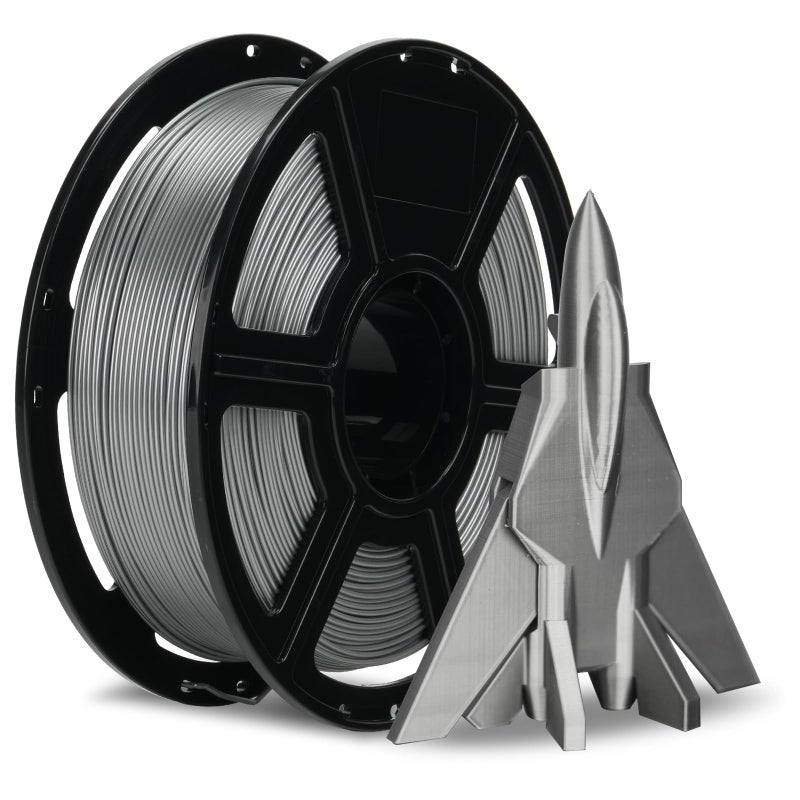 FLASHFORGE Rapid PETG Filament 1.75mm Metallic Silver, Max 600mm/s High Speed Printing, 3D Printer Filament 1kg Spool, Dimensional Accuracy +/- 0.02mm, Fits Most 3D Printers - Image 1