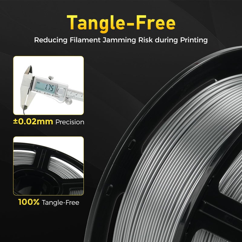FLASHFORGE Rapid PETG Filament 1.75mm Metallic Silver, Max 600mm/s High Speed Printing, 3D Printer Filament 1kg Spool, Dimensional Accuracy +/- 0.02mm, Fits Most 3D Printers - Image 5