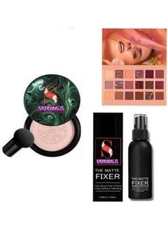 SUNISA Bb And Cc Cream Foundation With Mushroom Head Air Cushion 20G And 1 The Matte Fixer With 1 Nude Eyeshadow Palatte (Pack Of 3)  - Image 2