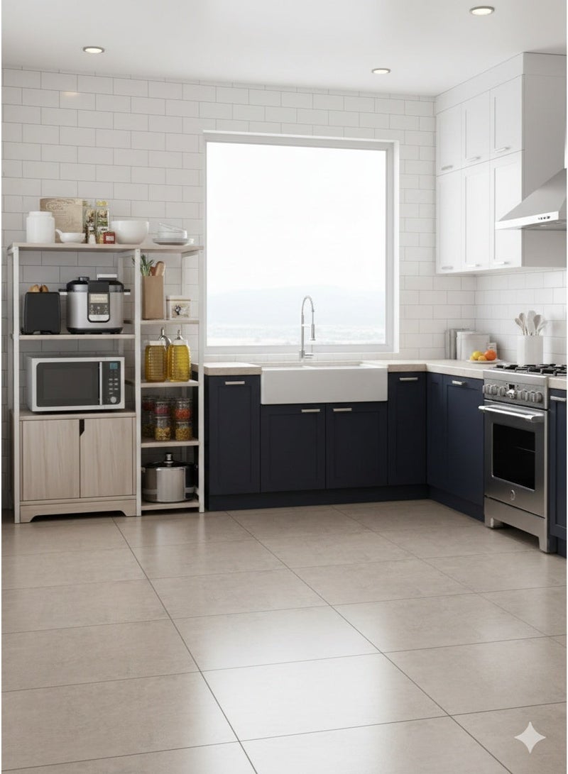 Kitchen Standing Shelf / Units Kitchen Rack with Storage Cabinet 4 Tier/ Microwave Oven / Stand Spice Holder - Image 1