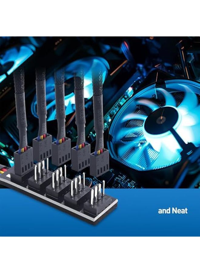 PC Cooling Fan Hub Splitter Board with Speed Control Header Efficient Air Circulation - Image 3