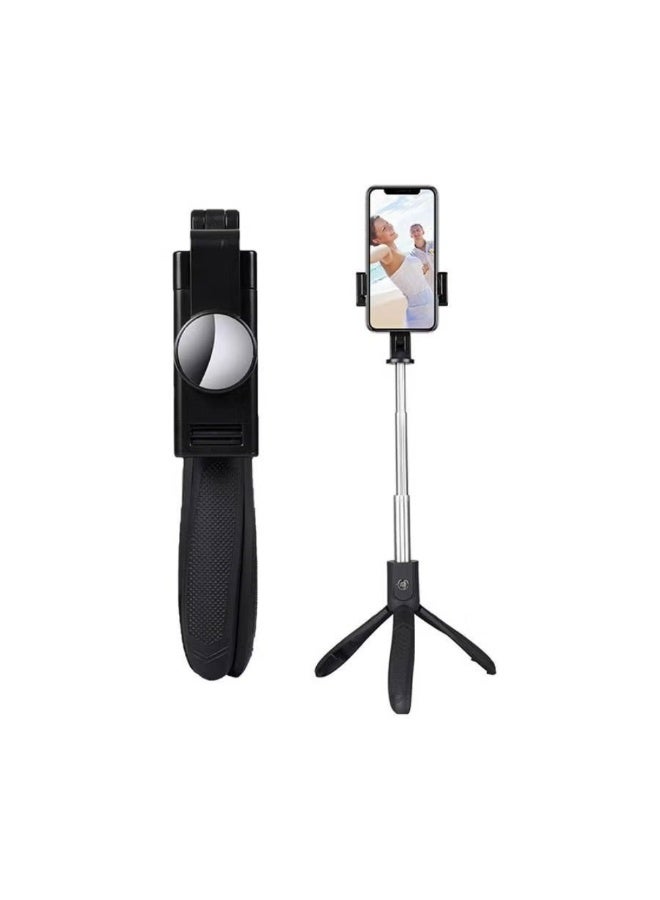 Tripod Extendable Selfie Stick With Bluetooth Remote Black - Image 1