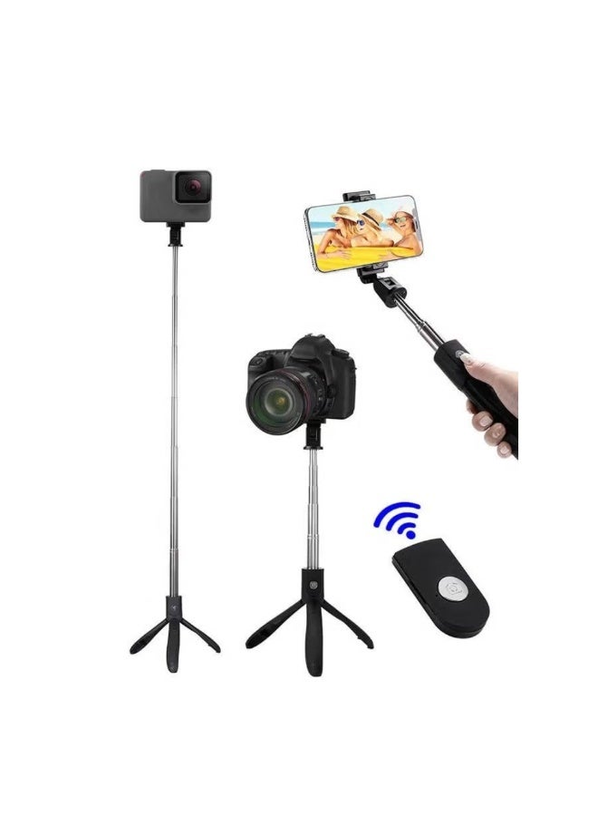 Tripod Extendable Selfie Stick With Bluetooth Remote Black - Image 2