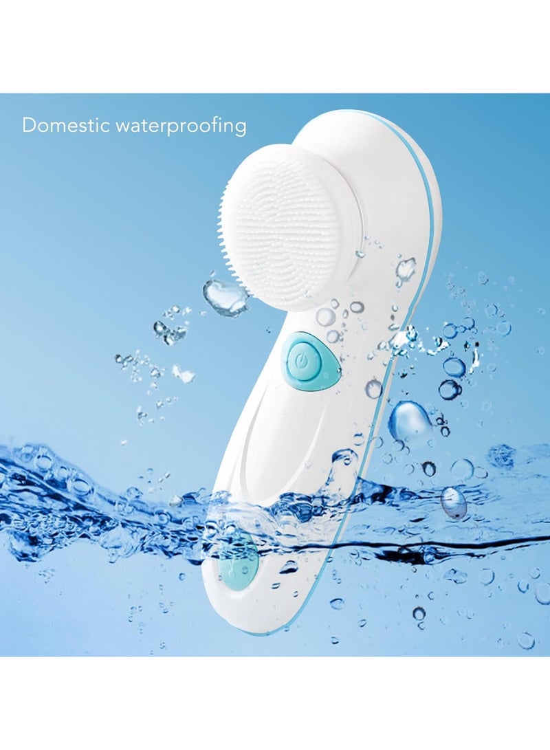 عام فرشاة تنظيف الوجه الكهربائية والمقشرة تأتي مع ٤ رؤوس للتنظيف، قابلة لإعادة الشحن ومقاومة للماء. - Image 5