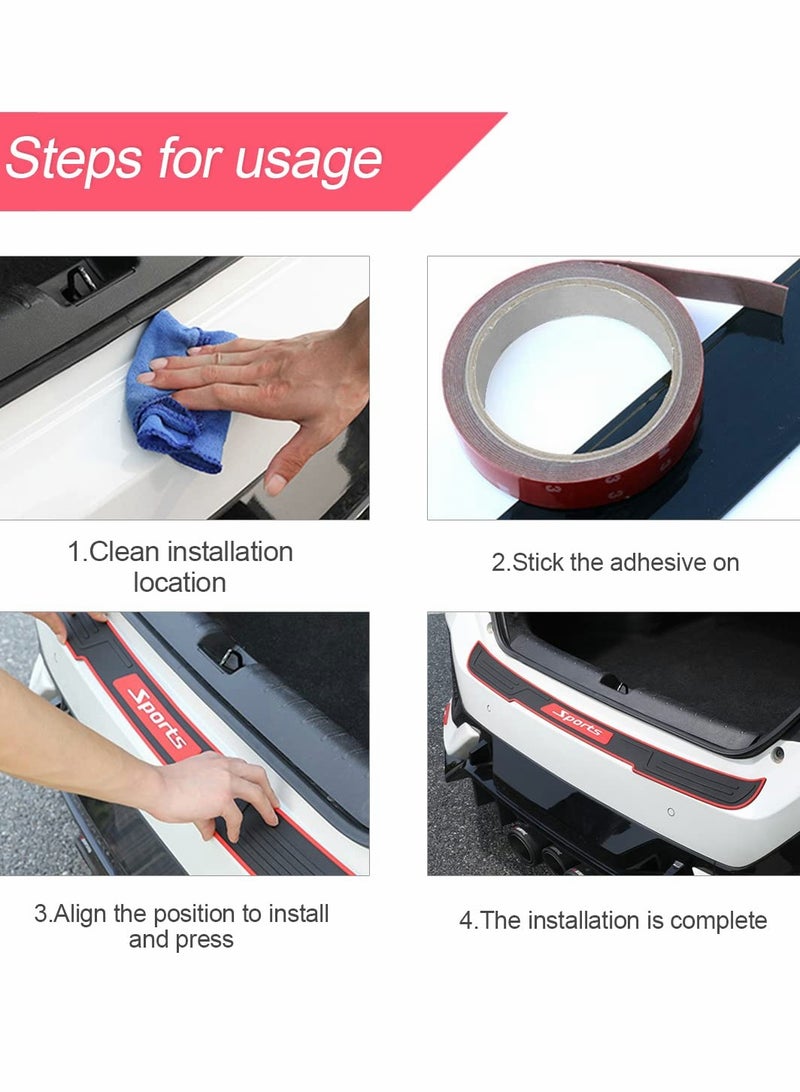 Zikra Rear Bumper Protector for Car, Universal Rubber Anti Scratch Skid Trunk Crash Protection Strip, Car Accessories Most Cars (Black, 35.4inch) - Image 5