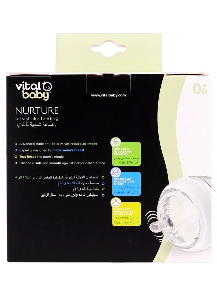 Vital Baby Nurture Feeding Bottle 240ml 2 Feeding Bottles - Image 2