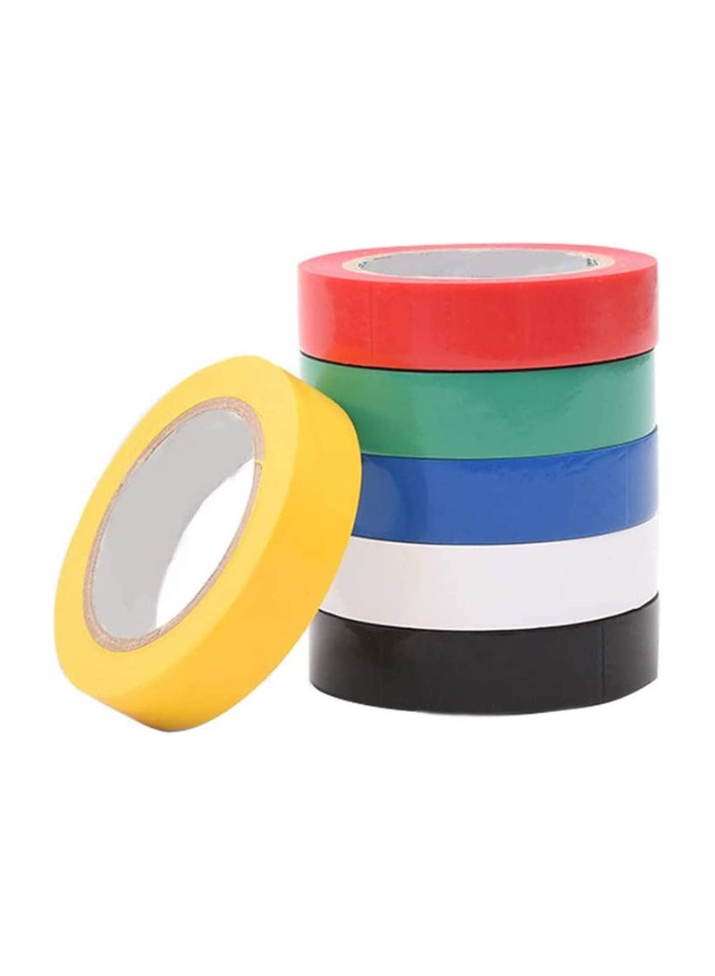 SYOSI Insulation Tape 6 Pack Mixed Colour 15mm x 18mm Electrical Tape PVC Tape Adhesive Gaffer Tape Suitable for Cable Insulation - Image 4