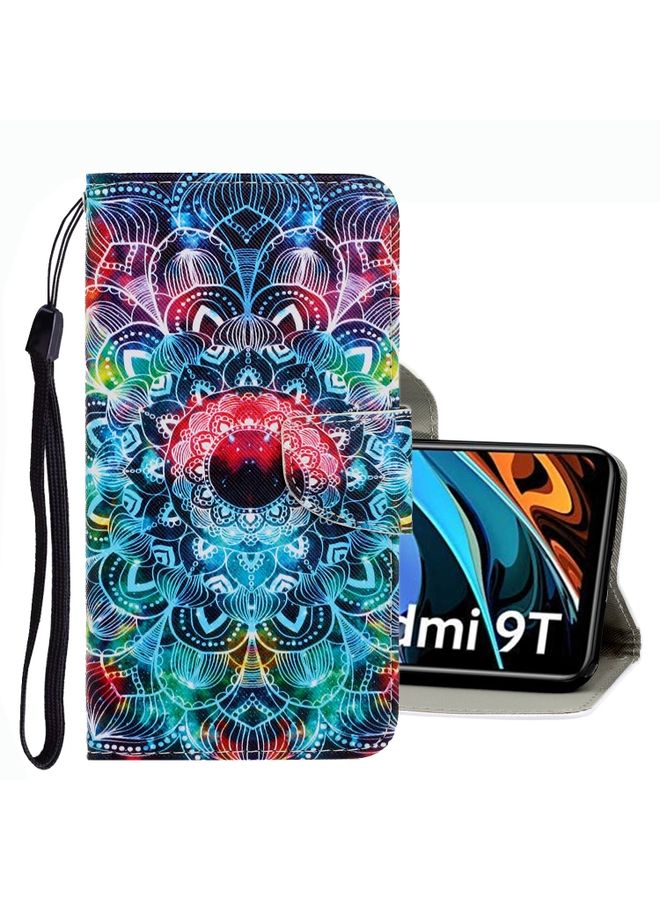 Case Cover For Xiaomi Redmi 9T 3D Colored Drawing Leather Phone Case Mandala