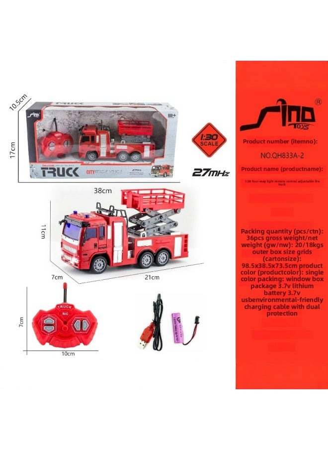 Generic RC Children Remote Control Excavator Toy Engineering Transport Dump Truck Fire Rescue Sanitation Truck Sprinkler-Color:[window Box] 1:30 Four-way Light Remote Control Sweeping Sanitation Car  - Image 5