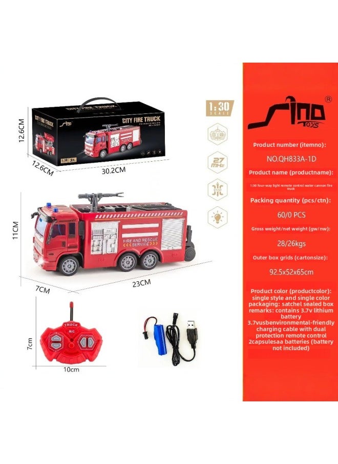 Generic RC Children Remote Control Excavator Toy Engineering Transport Dump Truck Fire Rescue Sanitation Truck Sprinkler-Color:[window Box] 1:30 Four-way Light Remote Control Sweeping Sanitation Car  - Image 3