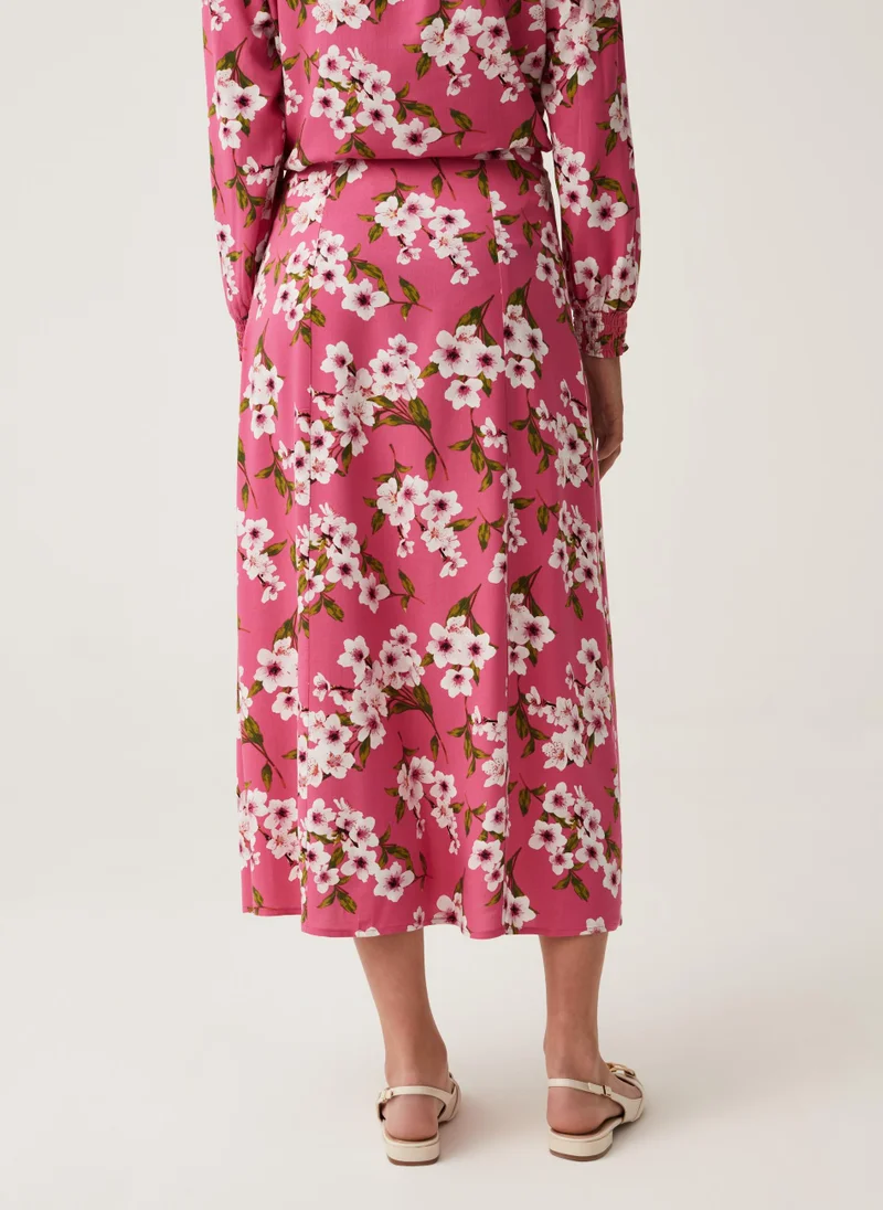 Ovs Viscose midi skirt with split