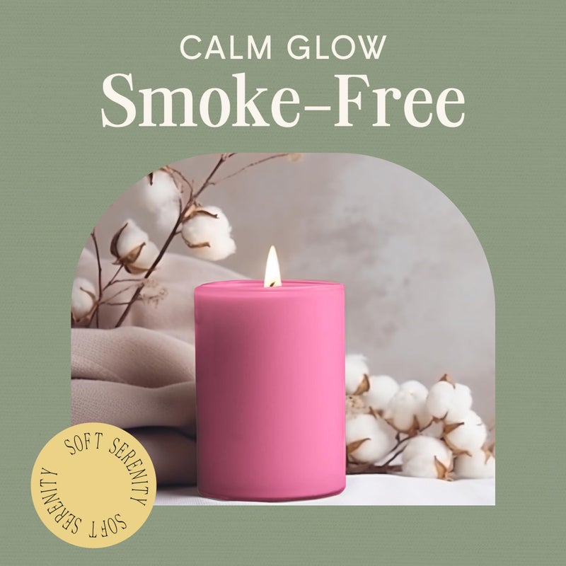 Mister Candle Dripless Unscented Pillar Candles, Set of 3 Hand Poured Solid Color Non-Scented Candles for Home Decor, Premium Wax, 60 Hr Burn Time - 3x4 Inch, Pink - Image 5