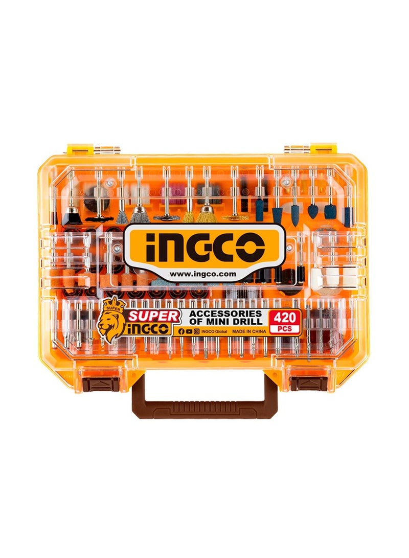 إنجكو مجموعة ملحقات ماكينة الجلاخة الصغيرة من INGCO - 420 قطعة - AKMG4208 - Image 3
