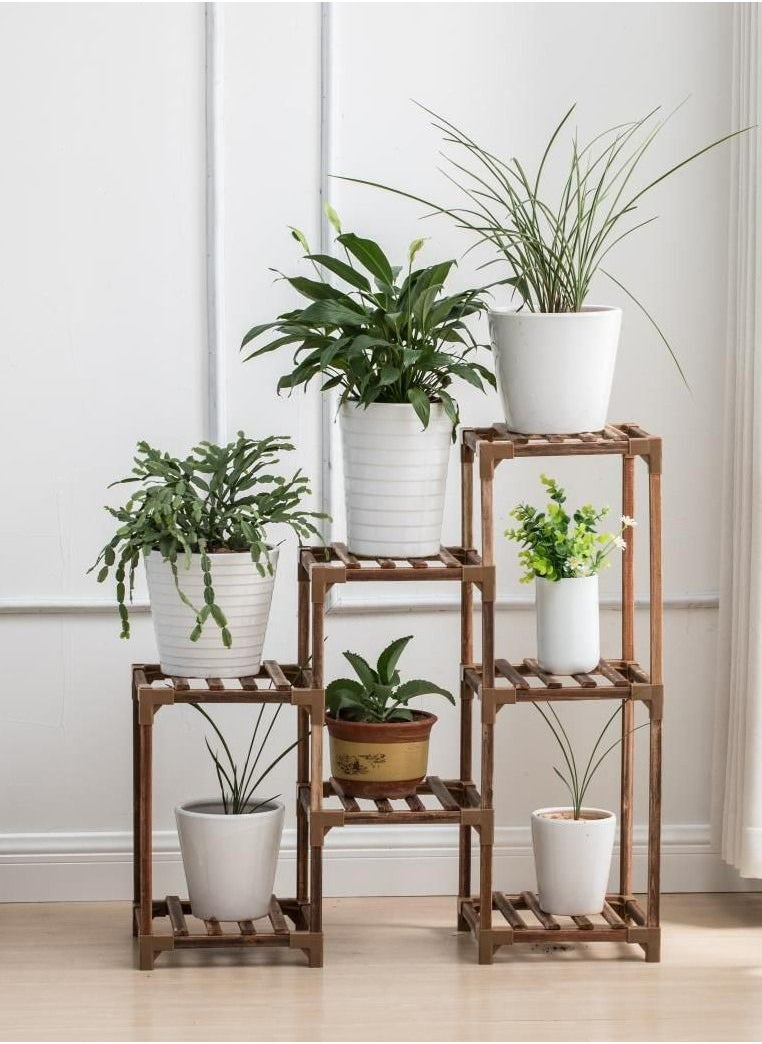dreamons link Multi-Tiers Bamboo Plant Flower Stand Rack  - Image 2