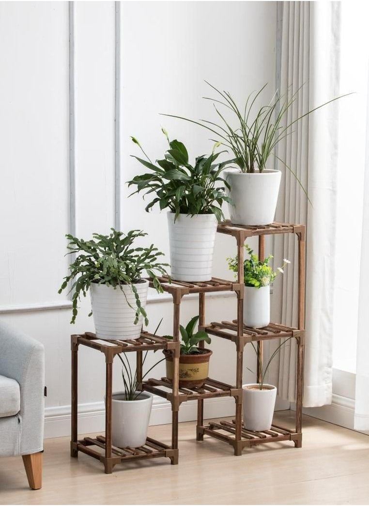 dreamons link Multi-Tiers Bamboo Plant Flower Stand Rack  - Image 1