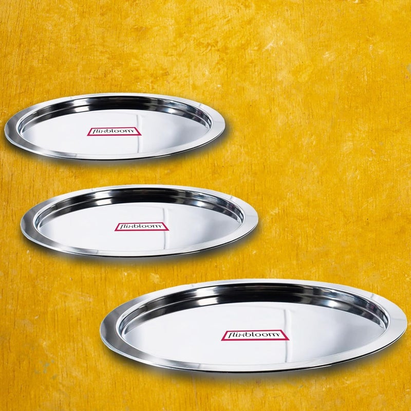FLIXBLOOM Flixbloom Special Multipurpose Kitchen Essential Heavy Duty Stainless Steel Perfect Gauge CibaLidsTope CoverLidPatilaBhagona LidCookware Pot Cap 28cm 295cm 30cm  - Image 2