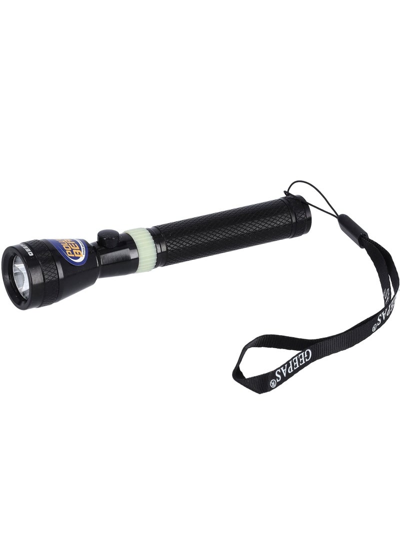GEEPAS - Rechargeable LED Flashlight, 800m Range Distance| Aluminium Body | Lifetime Warranty CREE LED | 40mins Working | Ni-Cd Battery - Image 1