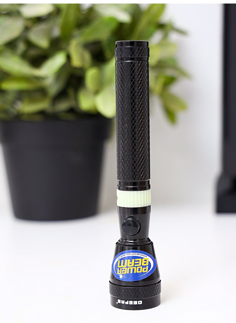 GEEPAS - Rechargeable LED Flashlight, 800m Range Distance| Aluminium Body | Lifetime Warranty CREE LED | 40mins Working | Ni-Cd Battery - Image 1