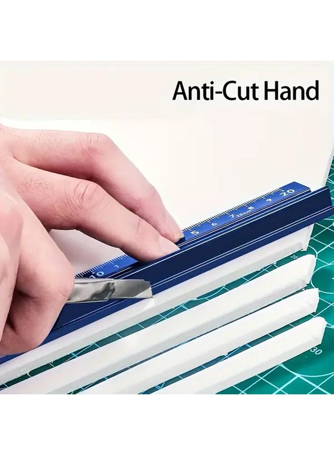 Multifunctional Professional Aluminum Alloy Ruler Set 17.72 Inch With Safety Cutting Groove - Image 2