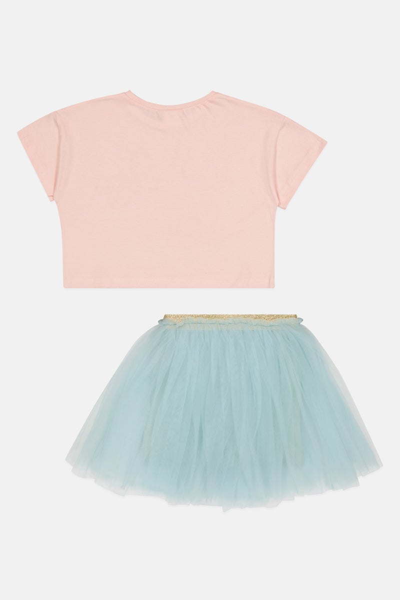 MISS Kids Girl Embelished Top And Tutu Skirt Set, Multicolor - Image 3