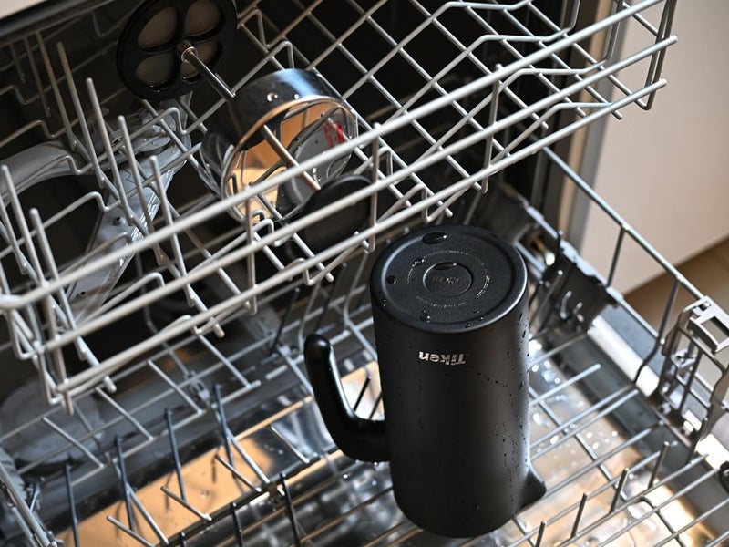 Tiken French Press Coffee Maker Stainless Steel Double-wall Vacuum Insulated Coffee Press Dishwasher Safe, 34Oz Black - Image 3