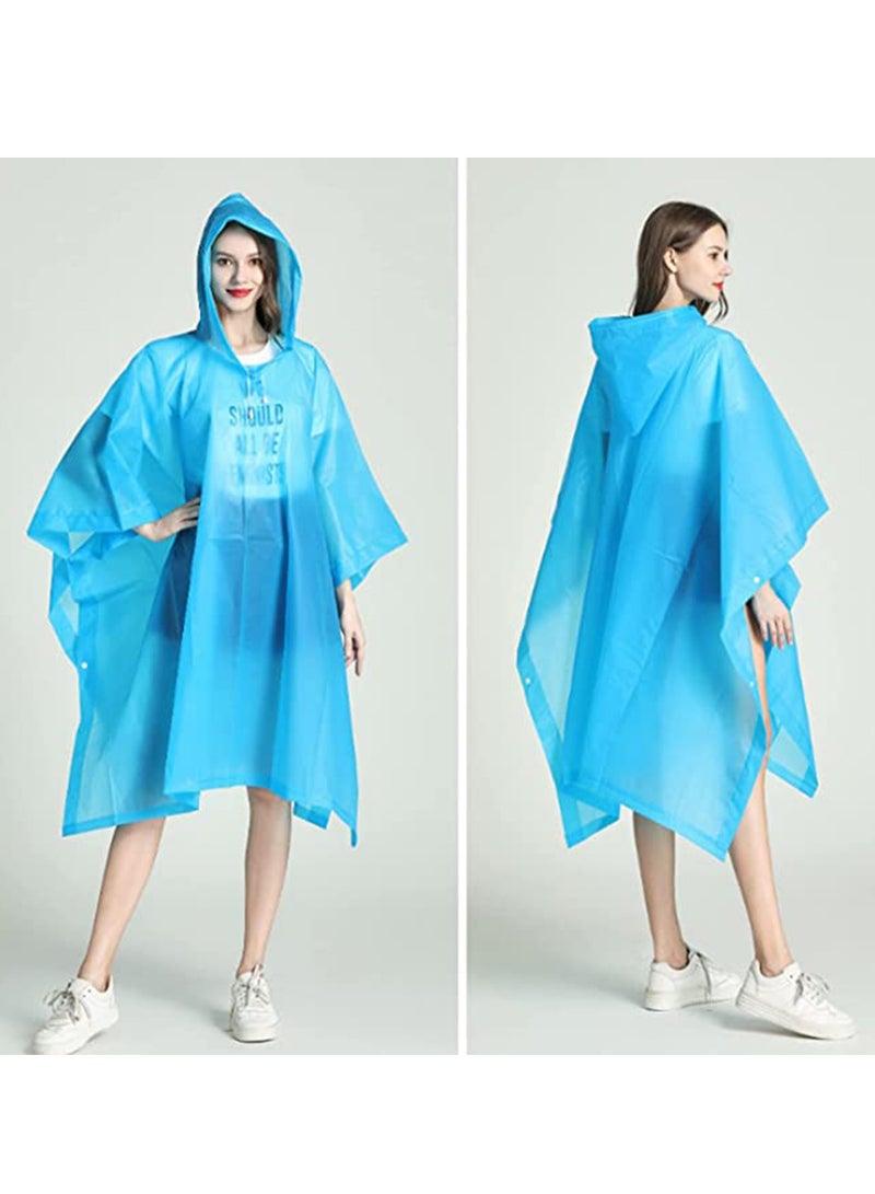Adult Raincoat, Poncho, Portable EVA with Hood Reusable Coats Emergency Camping Survival Kits, Waterproof with Hoods and Sleeves Lightweight Jacket for Women Men - Image 2