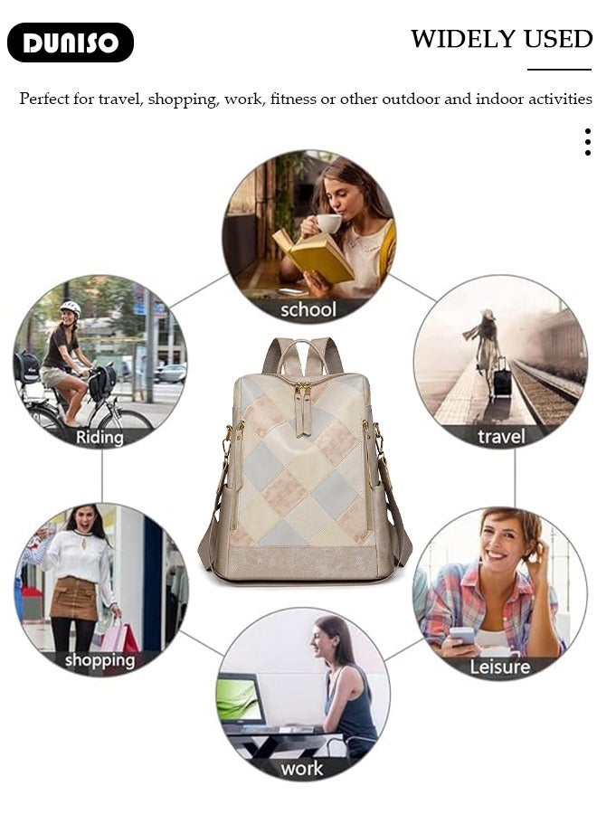 DUNISO Women Backpack Purse, Anti Theft Backpack for Woman, Fashion Waterproof PU Leather Travel Backpack for Ladies, Lightweight Daily Backpack Shoulder Bag Handbag Anti-theft Casual  Daypack - Image 3